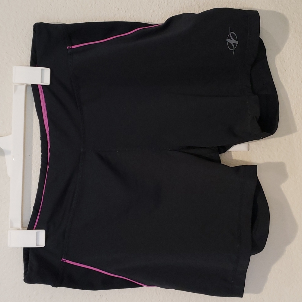 Black Athletic Shorts with Pink Accents